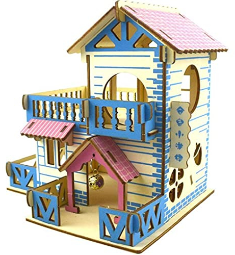 1pc Pet Kleintier Hideout Hamster Deluxe Zwei Schichten Holzhütte Spiele Toys Double Layer