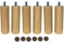 Mobiarioclichi Lot de 6 pieds de sommier en bois massif pour base tapissée avec vis M10 Différentes dimensions et couleurs 15 cm Naturel