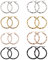 Cheriswelry Lot de 8 paires de boucles d'oreilles créoles en acier inoxydable - 4 couleurs - Anneaux ronds ouverts - Breloques pour fabrication de bijoux - pendantes - Cadeaux