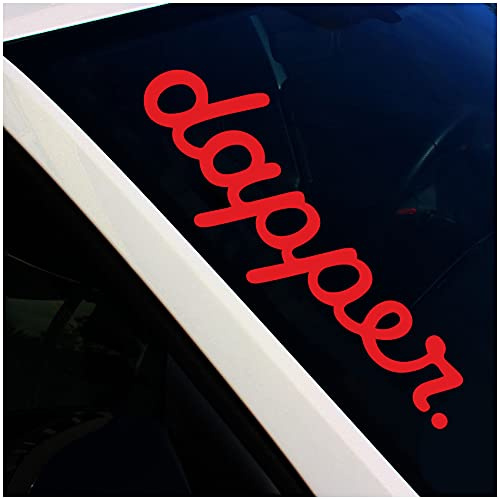 Finest Folia Frontscheibenaufkleber Schriftzug Dapper Tuning Aufkleber für Windschutzscheibe Heckscheibe Frontscheibe Auto Fahrzeug Dekor Sticker FS122 (Karminrot, Außenklebend)
