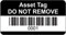 Black Asset Tag Etiketten – Barcode und nummeriert 1 bis 500 – 38 mm x 20 mm – Permanent synthetische PP-Etiketten – Preis pro Packung mit 500 Etiketten (P/Nr. 7828652)