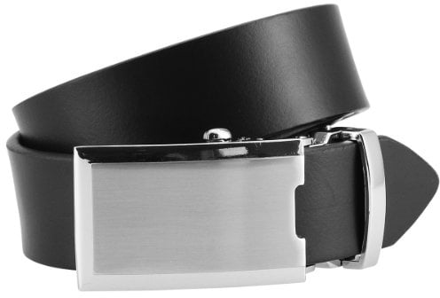 LINDENMANN Leder-Gürtel Automatik Herren, Automatik Gürtel Herren 32 mm breit Rindleder schwarz, Farbe/Color:schwarz, Size US/EU:Bundweite 125 cm Gesamtlänge 140 cm W 50 XXXL