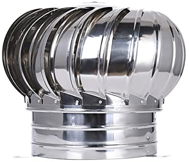 Schornsteinabdeckung Kaminaufsatz Lüftungsaufsatz Keine Montage erforderlich Rostfreier Stahl 304 Regenfest Schornstein Schwenkhaube für Kamin Küche Bad Garage Dachlüfter (110mm/4.3in)