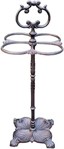 FSunKoFu Umbrella Holder Organizer Indoor Home Office Retro Umbrella Stand, Cast Iron Umbrella Holder with Drip Tray, Organizer for Canes/Walking Sticks/Baseball Bats