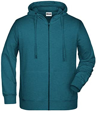 James & Nicholson Herren Hoody Sweatjacke - Sportliche Sweatjacke aus Bio-Baumwolle