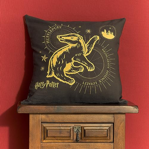 BELUM Kissenbezug Harry Potter, Größe: 50 x 50 cm, Modell: Hufflepuff Gold A, Stoff: Half Panama 100% Baumwolle, 250 g.