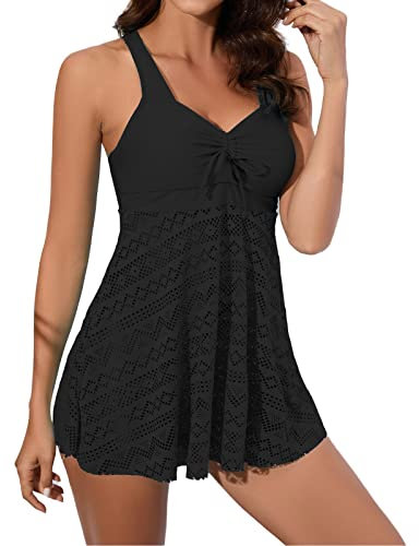 Up Sport Printed Bandage Slim Bandeau Pieces Vintage Badeanzüge Strand Badeanzug BH Beachwear Damen Zwei Bikini Swimdress Set Push Bathing Swimwear Swimwears Tankinis Set Tops Schwarz