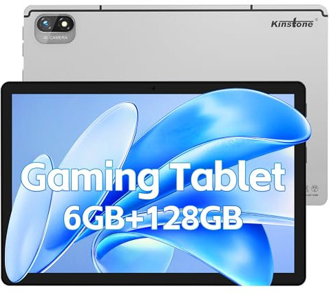 Tablet 10.1 Zoll Android 12, Kinstone Gaming Tablet MTK 8183 Octa-Core CPU,Tablet für Kinder 6GB RAM 128GB ROM, Wlan Tablet(2.4G+5G), Tablet Pc IPS 1920x1200 FHD Display,5MP+13MP Kamera,6000mAh,BT 5.0