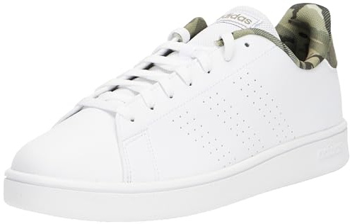adidas Herren Advantage Base Shoes, Cloud white/Cloud white/orbit green, 46 2/3 EU