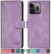 SUANPOT Design für iPhone 15 Pro 6.1 Hülle PU Leder [RFID Schutz] Handyhülle Lederhülle Klapphülle Kartenfach Flip Cover für Apple 15 Pro Handy hülle Leather Wallet Phone Case Flieder Lila