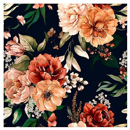 murando PREMIUM Vlies Tapete Deko Panel Fototapete Blumen Wanddeko 10 m Tapetenrolle Mustertapete Wandtapete modern design Dekoration Rosen Pfingstrosen Natur Botanik b-B-10074-j-a