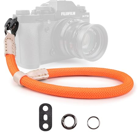 VOVMOEYA Rope Camera Wrist Strap,Camera Hand Strap Sony A6400 A6000 A7 IV Fujifilm X100V Nikon Zf Z30 Canon EOS R6 R7 R8 R10 Camera Wrist Straps for dslr(Orange)