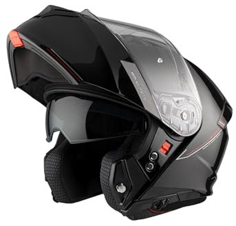 MT Helmets Genesis SV – Casco Moto Modular con Visor Solar Retráctil, Calota HIRP, Pantalla Antivaho y Preparado para Intercomunicador | Homologado ECE 22.06 & Dot