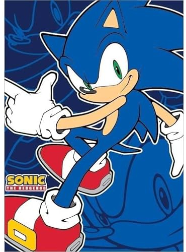 Coperta Plaid Morbida e Calda 100x140cm per Bambini Pile con stampa (SONIC)