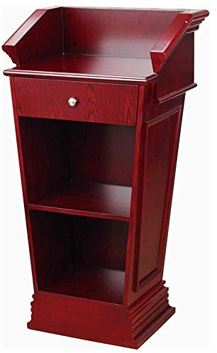 Rednerpult Schule Podium Begrüßungstisch Massivholz Konferenztisch Empfangstheke für Hotelrestaurant Auditorium (Farbe: Rot, Größe: Einheitsgröße) (Rot Einheitsgröße) (Rot Einheitsgröße)