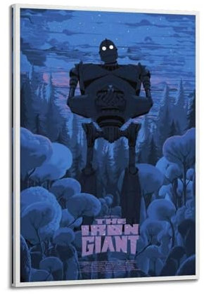 greb The Iron Giant Filmposter auf Leinwand, Raumdekoration, ästhetisches Poster, künstlerisches Poster für Schlafzimmer, Wohnzimmer, Wände, 30 x 45 cm, Rahmenstil