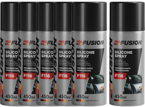 Lubricante de Silicona en Spray - Diseñado para Lubricación de Plástico Caucho Metal Vidrio y Otras Superficies - 450 mL (6)