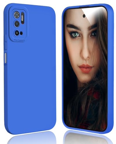 DESSEN Funda para Xiaomi Redmi Note 10 5G / Poco M3 Pro 5G Capa - Silicona Carcasa Antigolpes Protector Camara Móvil Case Cover Suave Delgada Bumper Anti-Huellas, Azul Oscuro