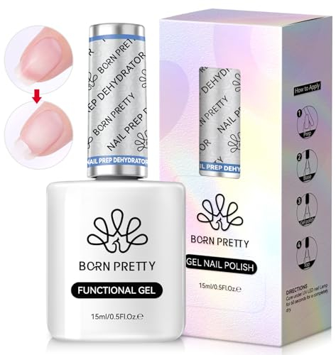 Born Pretty 15ML Nail Prep Dehydrator, Natural Nail Prep Vernis Semi Permanent Dehydrate, Acid Free Déshydrateur pour Vernis à Ongles Acrylique et Gel, Nail Tech Must Haves