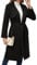 AGYMNX Damen Langer Trench Damenjacke mit Taschen Übergangsmantel Mantel mit Herbstjacke Winter Casual Trenchcoat mit Gürtel Schwarz S