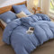 BEDSURE Bettwäsche 135x200 4teilig Schieferblau - 2 Bettbezüge 135x200 cm + 2 Kissenbezüge 80X80 cm, ÖKO-TEX Bettwäsche-Sets Blau Polyester Mikrofaser mit Reißverschluss