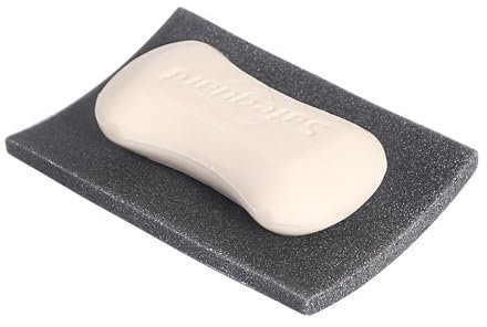 IMEEA Seifenschale Grau rutschfest Rechteckig Seifenhalter aus Harz für Badezimmer Waschbecken und Gäste-WC