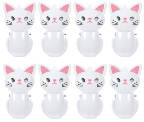 NUOBESTY Clips De Sac Réutilisables Forme Chat Clips De Scellage Des Sacs Pour Aliments 8 Pièces Polyvalents Pour Cuisine Bureau Et Rangement De Snacks