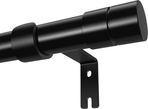 WELDUN Barras de cortina extensibles de metal para ventana, 81 a 159 cm, juego de barras de cortina resistentes para cortinas con ojales Φ20 mm, color negro