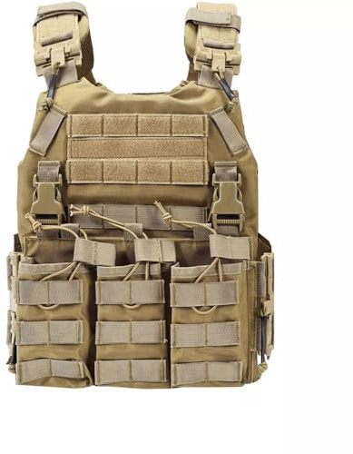 SINAIRSOFT Taktisk väst med snabb frisättning, justerbar, lätt, för softair, MOLLE, för träning och utomhusaktiviteter, one size
