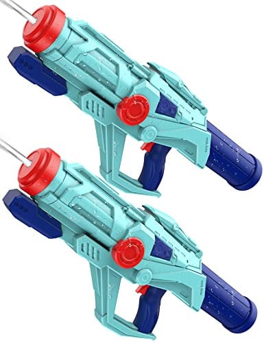 Wasserpistole mit Großer Reichweite Kinder & Erwachsene, 2 PCS Super Pistole Soaker 33 ft Langer Schießstand Mächtiger mit 750ML Tank für Sommer Draussen Wasser Spielzeug