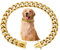 Kettenhalsband Hund, Goldenes Hundehalsband Kette Mit Metallkette, 15mm Breite Cuban Dog Collar, Rostfreier Stahl Halskette Hund mit Schnalle Für Kleine Mittlere Und Große Hunde (25cm)