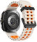 Cinturino per smartwatch per Galaxy Watch Ultra 2025, in silicone, compatibile con Samsung Ultra Watch da 47 mm, morbido, traspirante, per Galaxy 7 Ultra (luce stellata e arancione)