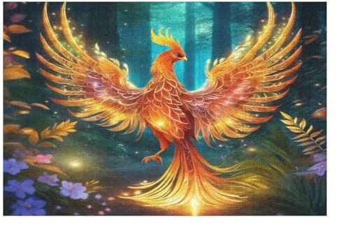 Phönix Holzpuzzle 1000 Teile, Knobelspiele Für Erwachsene, Teenager, Puzzles Unmögliche - Kinder Puzzle Zimmer Deko （75×50cm）