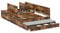 vidaXL Bettgestell Rauch-Eiche 120X200 cm Holzwerkstoff Reichlich Stauraum Modernes Design Einfache Montage Indoor Schlafzimmermöbel Mit Haltbarem Organisationalen Stilvollem Erwachsenen Texturiert