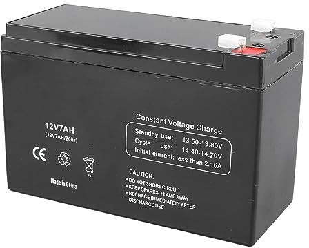 12V 7AH Rechargeable Spare Battery Large Capacity Long Lasting Reliable Backup Power Supply for Access Control Surveillance Alarm Systems Made of High Grade ABS Material
