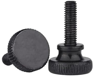 2 Stück M6 Stahlschrauben mit schwarzer Stufenrändelung for Festziehen(50mm)