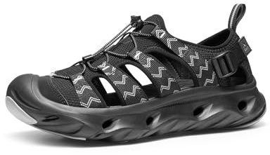 NORTIV 8 Water Shoes Hiking Sandals for Men,Size M13/L14.5,Black
