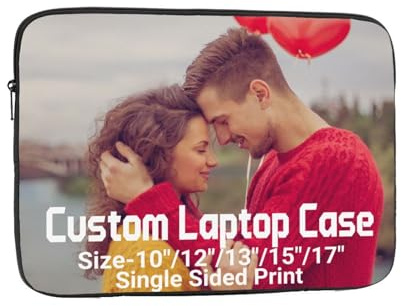 Custom Laptop Sleeve with Photo or Logo Print 10 12 13 15 17 | Personalised Protective Shockproof Laptop Cases Cover