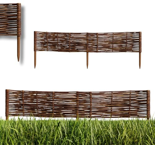 Weide Beeteinfassung - 5m Beetbegrenzung 100x20cm | Beetbegrenzung - Robust Flexibel Weidenzaun | Beeteinfassung - Ideal Beetabgrenzung Aus Weidengeflecht | Beeteinfassungen Weide Rund Garten