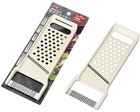 Japanese 5-in-1 Multi-Purpose Kitchen Slicer - Vegetable Peeler, Cheese Grater, Spice Ginger Grater, Mandoline Slicer & Wavy Crinkle Cutter - Made in Japan