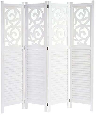 Mendler Paravent Istanbul-AM - 170x160cm, weiß | Raumteiler, Trennwand, Sichtschutz, Ornamente