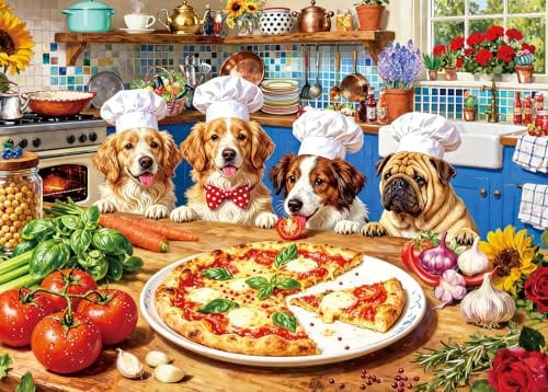 Puzzle 1000 Teile für Erwachsene-Hunde glückliche Zeiten | Puzzles für Erwachsene klassisches Lernspiel Wunderschönes Dekoration Puzzle Geschenke