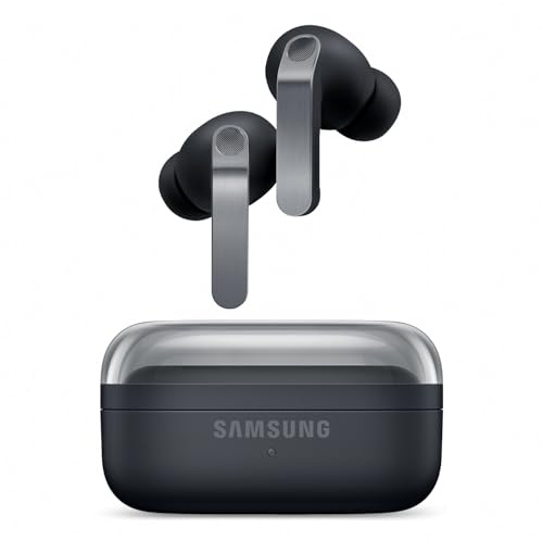Samsung Galaxy Buds4 Pro, Wireless Bluetooth Earbuds, Real Metal Blade, Full-Spectrum Hi-Fi Sound, 2-Way Speaker & Dual Amp, 360 Audio, ANC, Black, 2 Year Extended Warranty (UK Version) (Renewed)