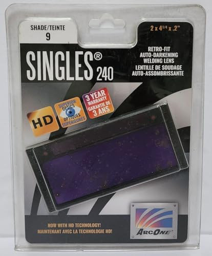 ArcOne S240-9 Horizontal Single Auto-Darkening Filter for Welding, 2 x 4, Shade 9