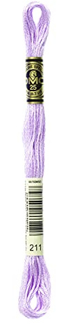 DMC 117-211 Six Strand Embroidery Cotton Floss, Light Lavender, 8.7-Yard