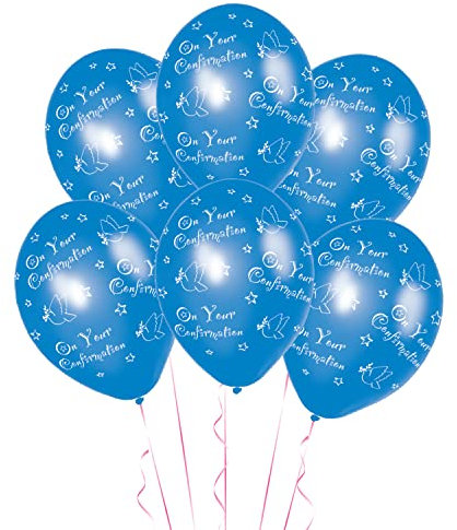 Amscan International Latex-Ballon, für Konfirmation, 27,5 cm, 6 Stück, blau