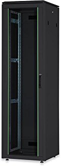 DIGITUS Netzwerkschrank - 19-Zoll Rack 26HE - 60x80 cm - Unique Serie - Traglast 800 kg - Nutztiefe 743 mm - Schwarz