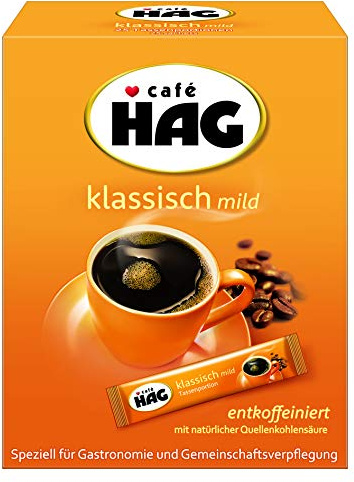Café HAG Klassisch Mild löslicher entkoffeinierter Bohnenkaffee als Stick, Instant Kaffee, 8 x 25 Einzelportionen à 1,8 g, für 200 Getränke