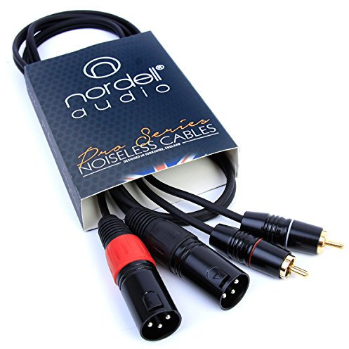 2 x XLR to RCA Phono Lead Cable 1.5m 5ft