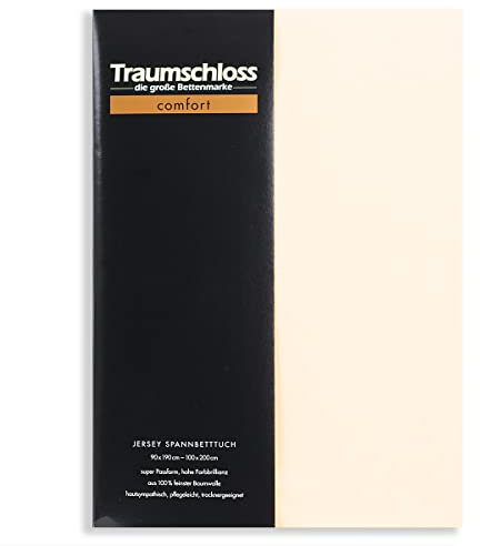 Traumschloss Spannbetttuch »Comfort« 100% Baumwolle | Edel-Jersey | bügelfrei | Creme | 180-200x200cm